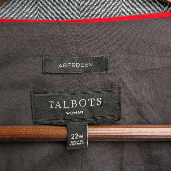 Talbots Aberdeen Herringbone Knit Blazer Jacket Cotton Blend One Button‎ 22 - Picture 4 of 8